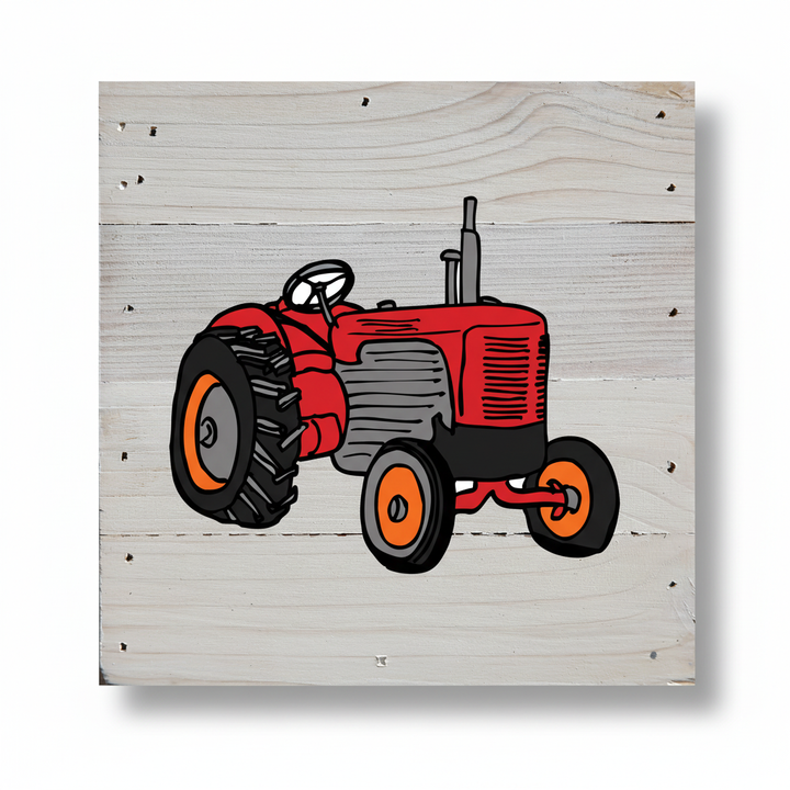 Tractor Art Print Natural Wall Hanging
