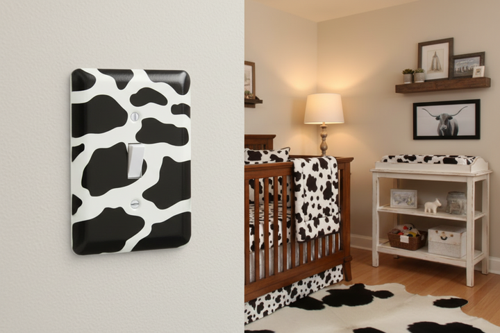 Cow Print Metal Light Switch Cover Plate Outlet Covers