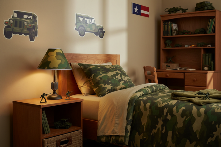 Green Camoflauge Lamp Shade Army Military Camo Children's Girls Nursery Decor