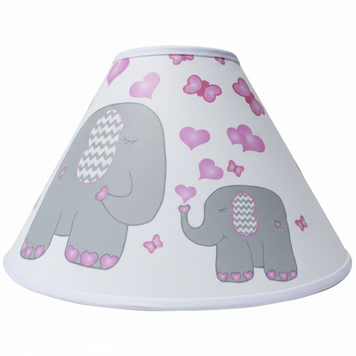 elephants with pink hearts and butterflies lampshade jungle safari girls room