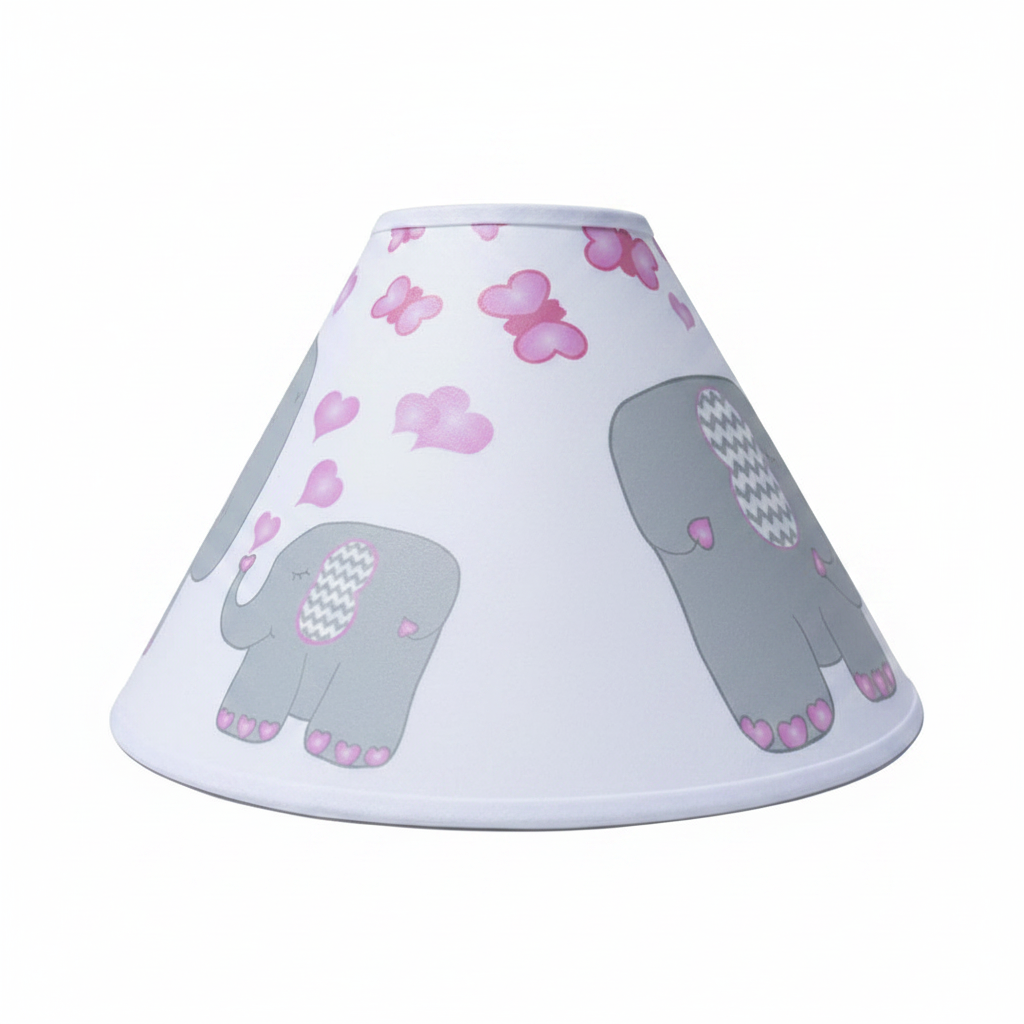 elephants with pink hearts and butterflies lampshade jungle safari girls room