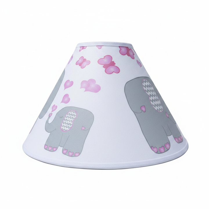 elephants with pink hearts and butterflies lampshade jungle safari girls room