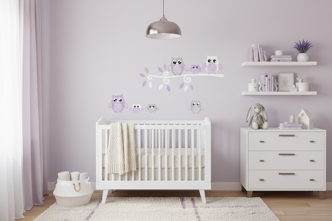 Owl Wall Decals for Nursery | Woodland Forest Owl Wall Stickers ...