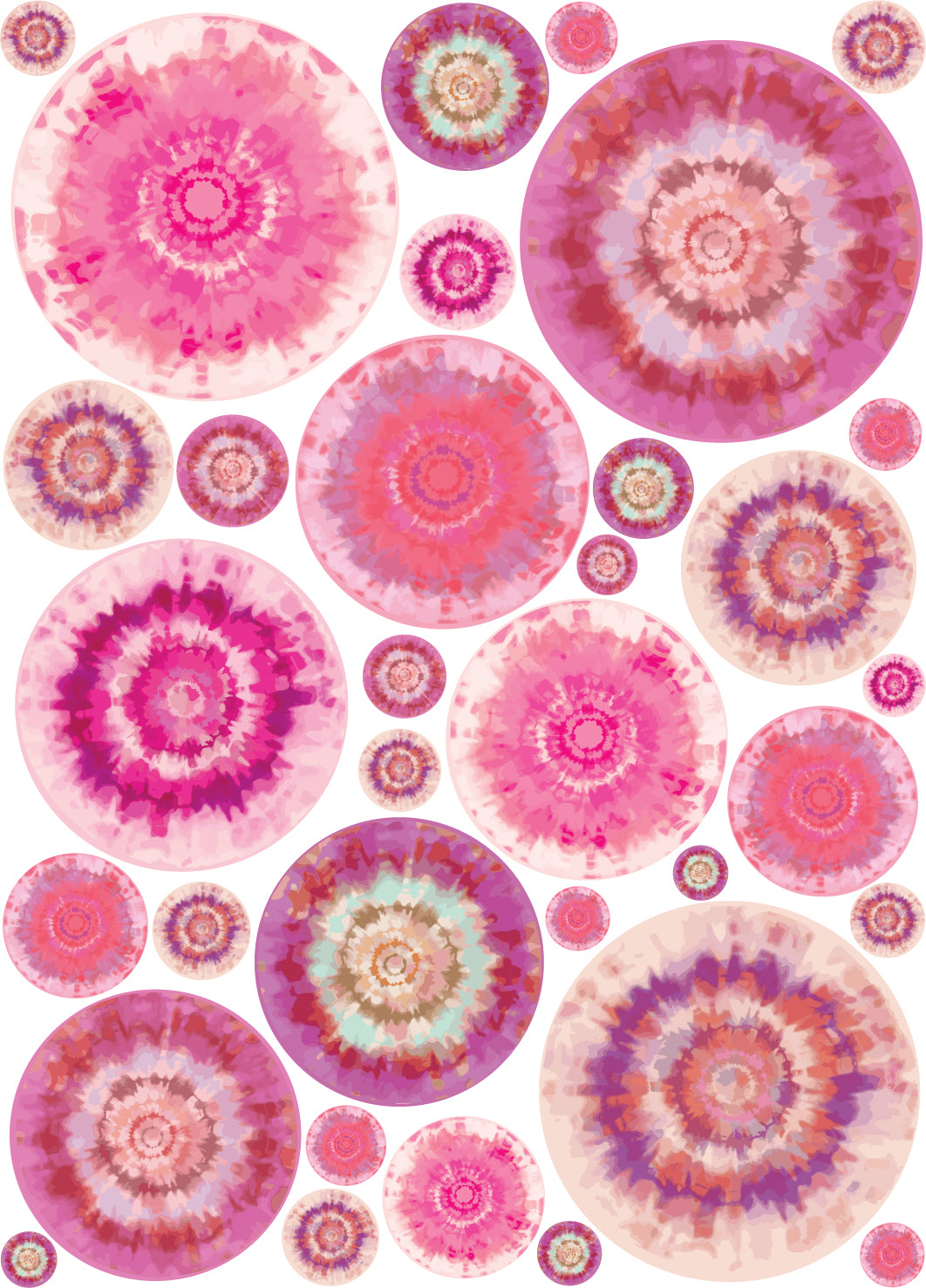 Polka Dot Tie Dye Wall Decals