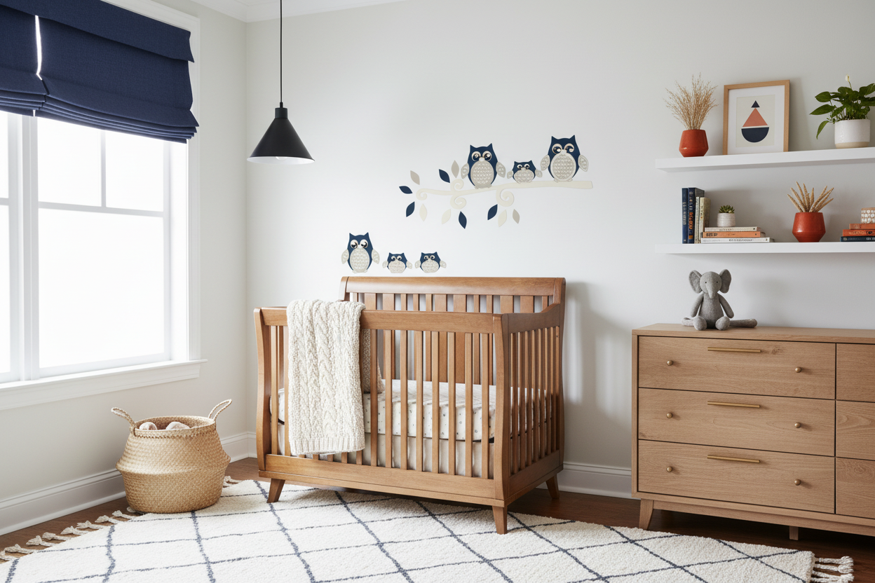 Owl Wall Decals for Nursery | Woodland Forest Owl Wall Stickers ...