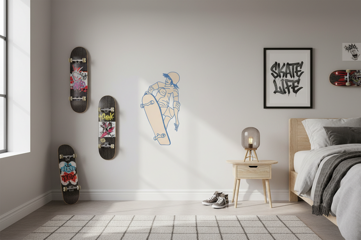 Sand and Blue Skate Skateboard Wall Decal Sticker Graphics