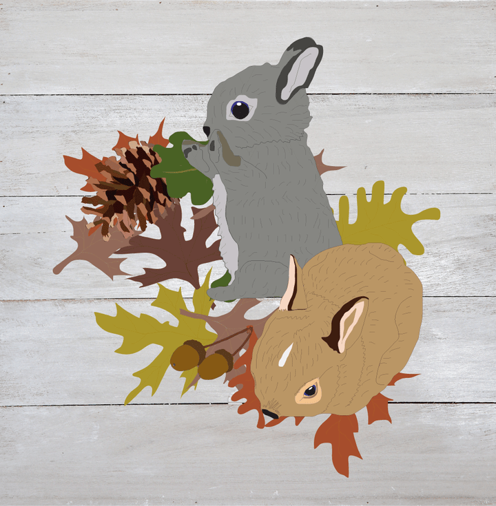 Forest Animal Wood Wall Print