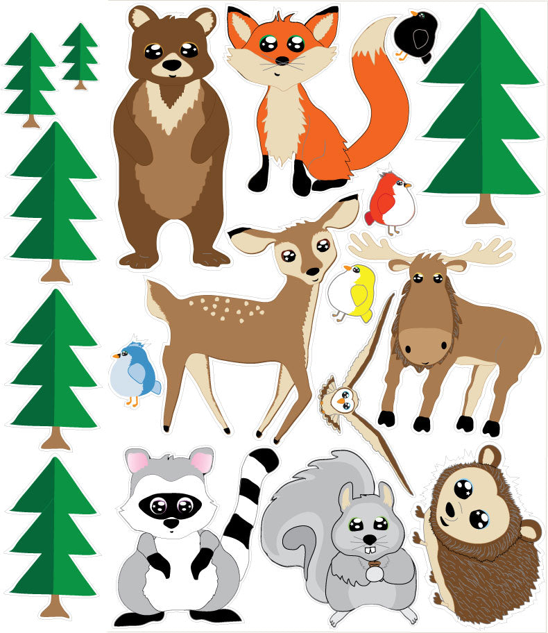 Woodland Forest Animal Wall Decals Stickers