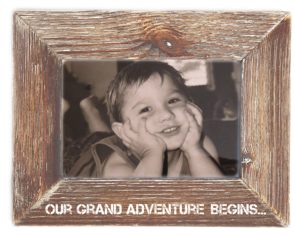 Our Grand Adventure Begins Natural Wood Picture Frame for Ultrasound Sonogram