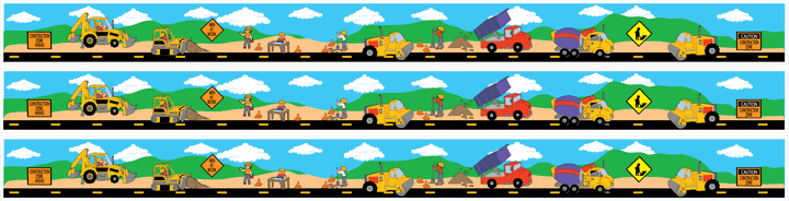 Construction Trucks Wall Border Decals