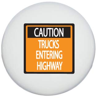 Single Caution Construction Trucks Entering Highway Street Sign Drawer Knobs Ceramic Road Signs Cabinet Handle Pulls