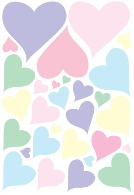 Pastel Heart Wall Stickers Decals / Nursery Wall Decor