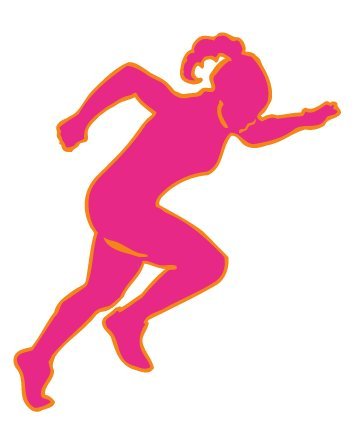 Girls Track Wall Decals / Pink and Orange Girls Track Wall Stickers