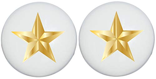 Two Gold Nautical Star Drawer Knobs Ceramic Dresser or Cabinet Handle Pulls Children's Nursery Decor (Set of Two)
