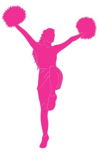 Cheerleader Wall Decal / Pink Cheerleader Wall Sticker in a Victory Stance