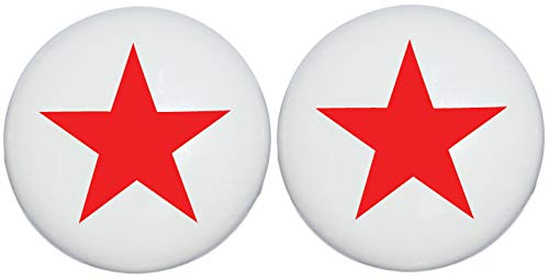 Two Red Nautical Star Drawer Knobs Ceramic Dresser or Cabinet Handle Pulls Children's Nursery Decor (Set of Two)