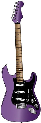 Purple Amethyst Electric Rock Star Guitar Wall Stickers / Rock Star Decals