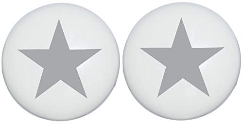 Two Dark Grey Nautical Star Drawer Knobs Ceramic Dresser or Cabinet Handle Pulls Charcoal Gray Children's Nursery Decor (Set of Two)