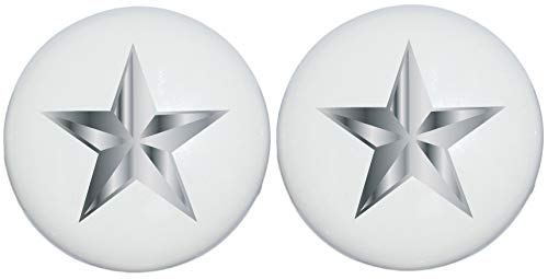 Two Silver Nautical Star Drawer Knobs Ceramic Dresser or Cabinet Handle Pulls Grey Children's Nursery Decor (Set of Two)