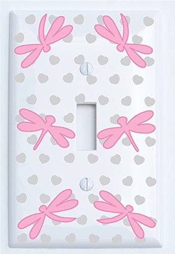 Pink Dragonfly Switch Plate Covers/Dragonfly Nursery Wall Decor