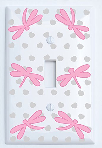 Pink Dragonfly Switch Plate Covers
