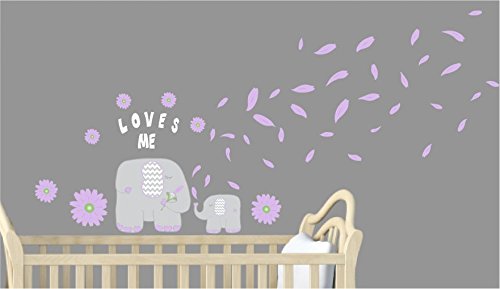 Flower and Elephant Wall Decals