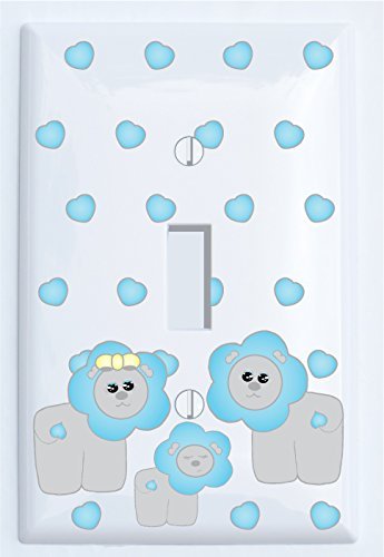 Blue Lion Outlet Covers Switch Plates / Lion Nursery Wall Decor (Outlet Cover)