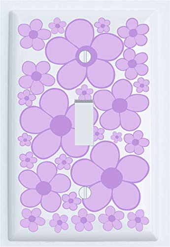 Purple Daisy Flower Light Switch Plate Covers, Flower Covers, and Flower Switch Plates (Single Toggle Switch Plate)