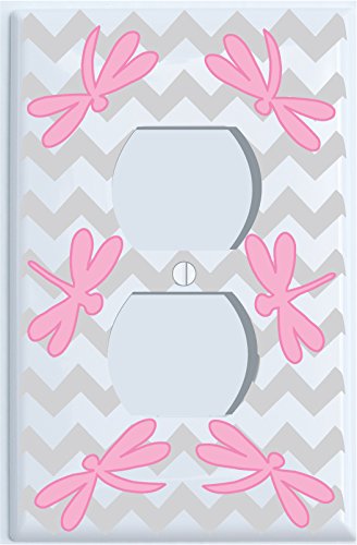 Pink Dragonfly Switch Plate Covers