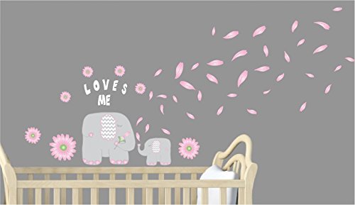 Flower and Elephant Wall Decals