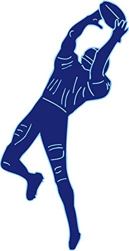 Football Wall Decals in Blue Receiver Football Wall Stickers 26in By 8.5in