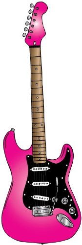 Hot Pink Electric Guitar Wall Sticker / Decals