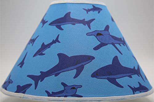 Shark Attack Lamp Shade, Shark Room Decor with Hammer Head and Great White Sharks