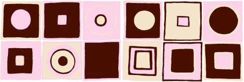Retro Mod Squares Wall Decals