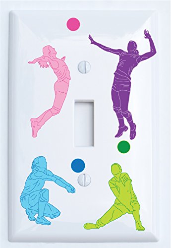 Girls Volley Ball Light Switch Plates and Outlet Covers / Volley Ball Wall Decor