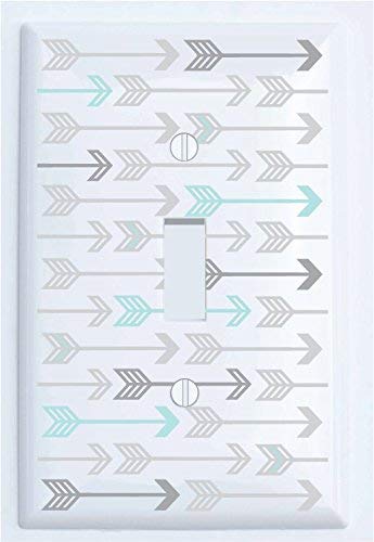 Seafoam Arrow Print Light Switch Cover Plate