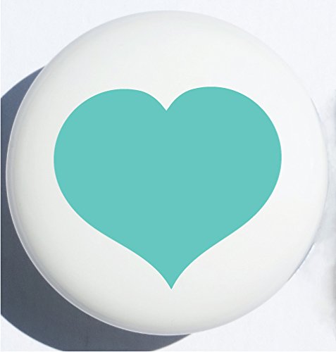 Single Heart Drawer Knob Pulls in Your Choice of Colors, Ceramic Cabinet Dresser Handles for Children's or Nursery Decor