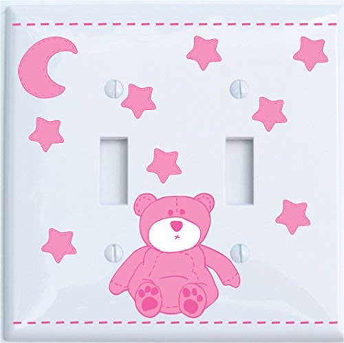 Pink Teddy Bear Light Switch Cover Plate and Outlet Covers