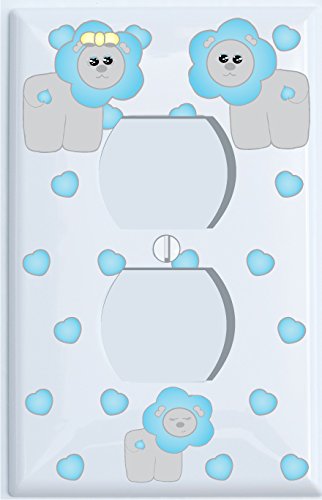 Blue Lion Outlet Covers Switch Plates / Lion Nursery Wall Decor (Outlet Cover)