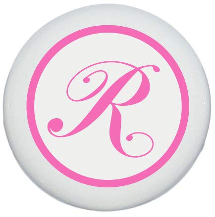 Presto Chango Decor Pink Monogram Letter Drawer Knob Pulls, Ceramic Dresser Knobs for Personalized Cabinets and Furniture