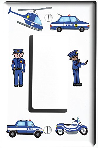 Police Light Switch Cover Plate and Outlet Covers