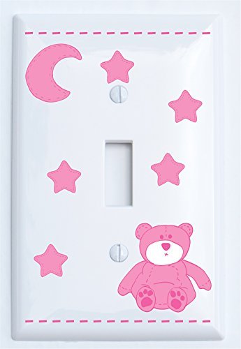 Pink Teddy Bear Light Switch Cover Plate and Outlet Covers