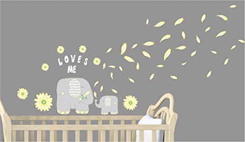 Flower and Elephant Wall Decals