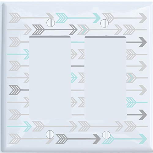 Seafoam Arrow Print Light Switch Cover Plate