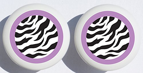Zebra Print Purple Drawer Pulls