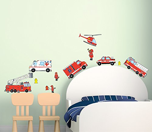 Fire Truck Firefighter Wall Sticker Decals/Fire Truck Wall Decor
