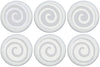 Gray Swirly Spiral Polka Dot Drawer Knobs/Grey Whimsical Swirls Ceramic Cabinet Pulls for Nursery or Children's Room Decor (Set of 6)