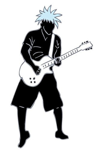 Rock Star Guitar Player Wall Decals with Spikey Hair / Music Wall Decor