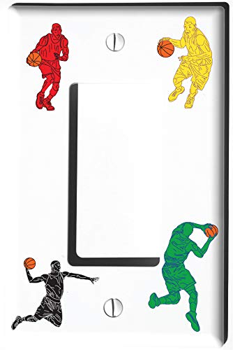 Basketball Light Switch Plate and Outlet Covers Basketball Sports Children's Room Wall Decor