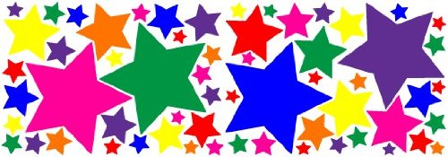 Large Multicolored Star Wall Stickers
